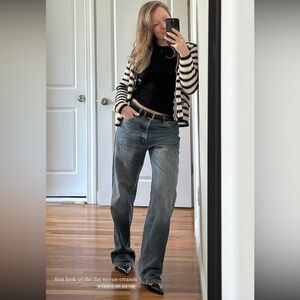 Striped Black, White and Gold Women's Sweater